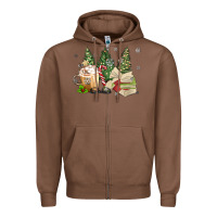 Chestnut christmas coffee and book Zipper Hoodie - MaliasSmallBusiness