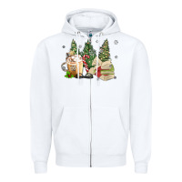 White christmas coffee and book Zipper Hoodie - MaliasSmallBusiness