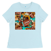 Baby Blue football cactus sunflower Ladies Tee - JahusDesignShop