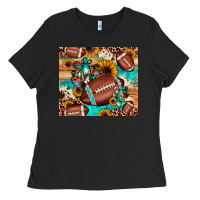 Black football cactus sunflower Ladies Tee - JahusDesignShop