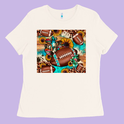 Football Cactus Sunflower Ladies Tee Designed By Jahusdesignshop