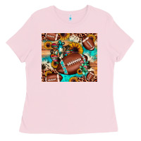 Bubblegum Pink football cactus sunflower Ladies Tee - JahusDesignShop