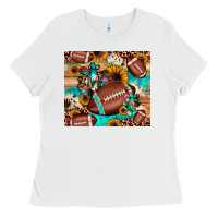 White football cactus sunflower Ladies Tee - JahusDesignShop