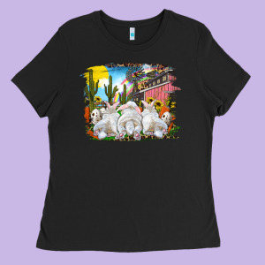 Easter Farm With Bunnies Ladies Tee Designed By Ranaportraitstore