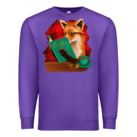 Purple Fox with Coffee Premium Sweatshirt - Bettercallsaul