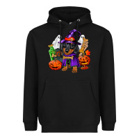 Black Halloween dachshund puppy dog Heavyweight Hoodie - RanaPortraitStore