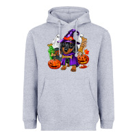 Heather Grey Halloween dachshund puppy dog Heavyweight Hoodie - RanaPortraitStore