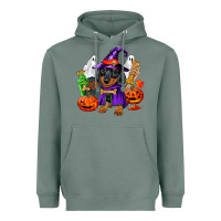 Sage Halloween dachshund puppy dog Heavyweight Hoodie - RanaPortraitStore