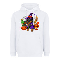White Halloween dachshund puppy dog Heavyweight Hoodie - RanaPortraitStore