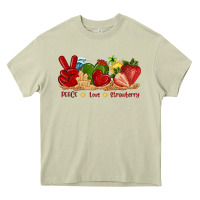 Mossy peace love strawberry with summer Heavy Core Tee - texasbilliewilder
