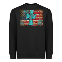 Black flag and turquoise cross Heavyweight Sweatshirt - AdoDesignShop