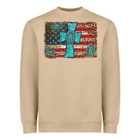 Mushroom flag and turquoise cross Heavyweight Sweatshirt - AdoDesignShop