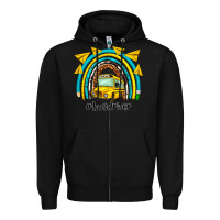 Black bus driver rainbow Zipper Hoodie - NancyCooperArtShop