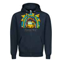Navy bus driver rainbow Zipper Hoodie - NancyCooperArtShop