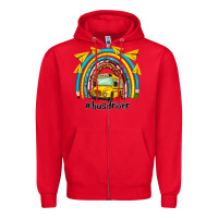 Red bus driver rainbow Zipper Hoodie - NancyCooperArtShop