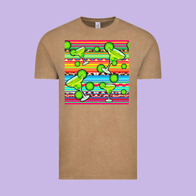 Margarita Serape Seamless Pattern Vintage Tee Designed By Bundleandbundleshop