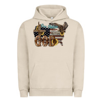 Pigment French Oak One nation under god 4th of july Urban Hoodie - HowdyJamesFarm