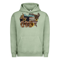 Pigment Oil Green One nation under god 4th of july Urban Hoodie - HowdyJamesFarm