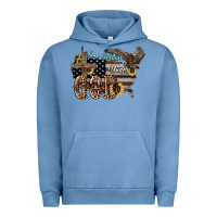 Pigment Pebble Blue One nation under god 4th of july Urban Hoodie - HowdyJamesFarm