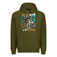 Army Green Best Dog Mom Ever Premium Hoodie - texasbilliewilder