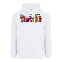 White Halloween Teacher Heavyweight Hoodie - RanaPortraitStore