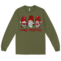 Army Green merry christmas gnome with christmas lights Long Sleeve Tee - JahusDesignShop