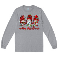 Heather Grey merry christmas gnome with christmas lights Long Sleeve Tee - JahusDesignShop