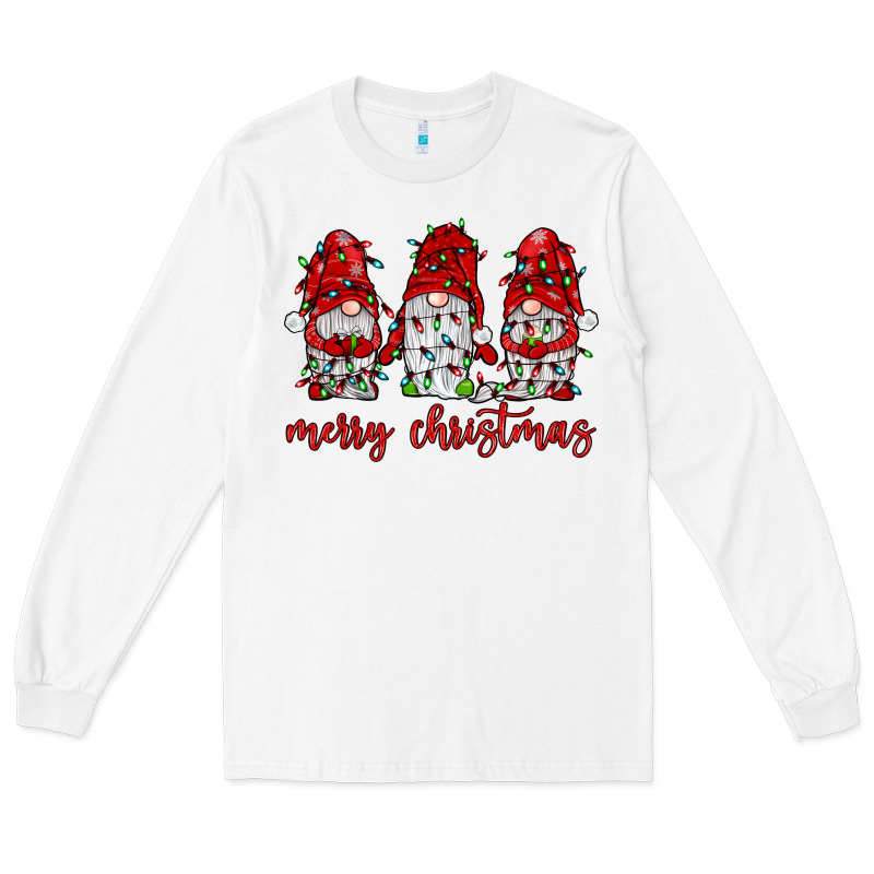 Merry Christmas Gnome With Christmas Lights Long Sleeve Tee by JahusDesignShop | Teevron