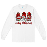 White merry christmas gnome with christmas lights Long Sleeve Tee - JahusDesignShop
