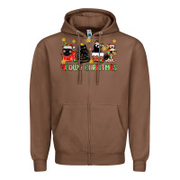 Chestnut meowy christmas cats Zipper Hoodie - MaliasSmallBusiness