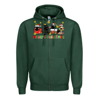Sports Green meowy christmas cats Zipper Hoodie - MaliasSmallBusiness
