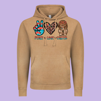Peace Love Easter Vintage Hoodie Designed By Jahusdesignshop