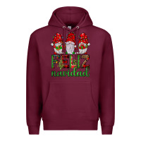 Burgundy feliz navidad gnomies Premium Hoodie - JahusDesignShop