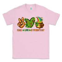 Bubblegum Pink peace love st patricks day Classic Tee - NancyCooperArtShop