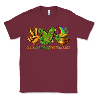 Burgundy peace love st patricks day Classic Tee - NancyCooperArtShop