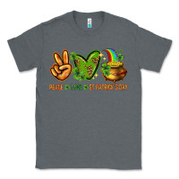 Charcoal Heather peace love st patricks day Classic Tee - NancyCooperArtShop