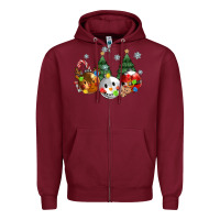 Burgundy christmas Zipper Hoodie - MaliasSmallBusiness