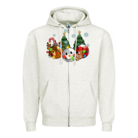 Oatmeal Heather christmas Zipper Hoodie - MaliasSmallBusiness