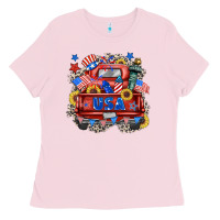 Bubblegum Pink usa truck Ladies Tee - Zillion Design Studio