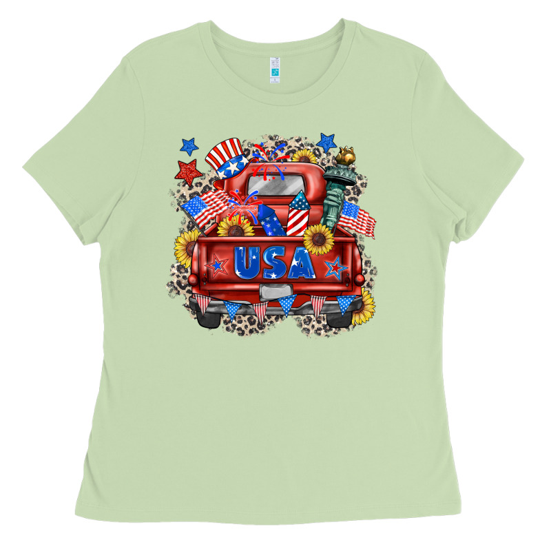 Usa Truck Ladies Tee by Zillion Design Studio | Teevron
