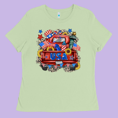 Usa Truck Ladies Tee Designed By Zillion Design Studio