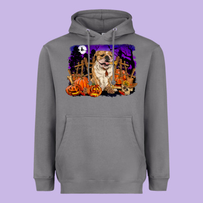 Halloween English Bulldog Heavyweight Hoodie Designed By Ranaportraitstore