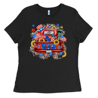 Black usa truck Ladies Tee - Zillion Design Studio