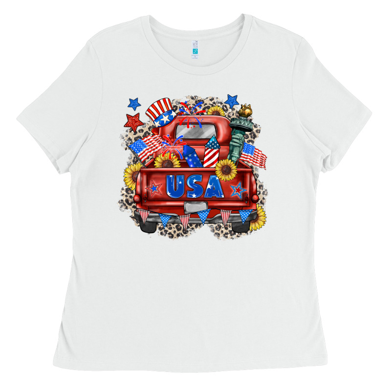 Usa Truck Ladies Tee by Zillion Design Studio | Teevron