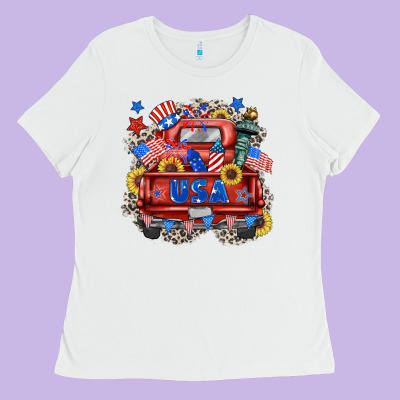 Usa Truck Ladies Tee Designed By Zillion Design Studio