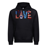 Black 4th Of July love gnome Urban Hoodie - HowdyJamesFarm