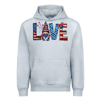 Heather Grey 4th Of July love gnome Urban Hoodie - HowdyJamesFarm