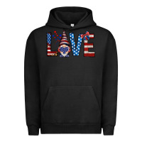 Pigment Black 4th Of July love gnome Urban Hoodie - HowdyJamesFarm