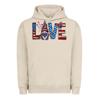 Pigment French Oak 4th Of July love gnome Urban Hoodie - HowdyJamesFarm