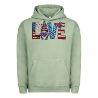 Pigment Oil Green 4th Of July love gnome Urban Hoodie - HowdyJamesFarm